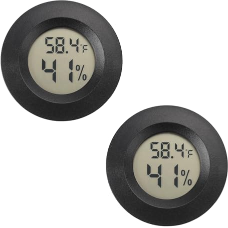 Mini Termómetros Higrómetros Digitales,con Pantalla LCD Grande,Interior Higrometro, Ideal para Hogar, Oficina y Más (2 Pack)