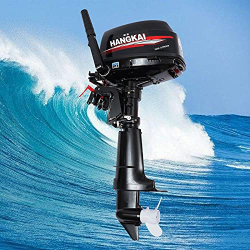 Motore fuoribordo a benzina, 2 tempi/6 CV/102 CC, motore esterno per barca, motore a benzina per barca, 4500-5500 giri/min, raffreddato ad acqua