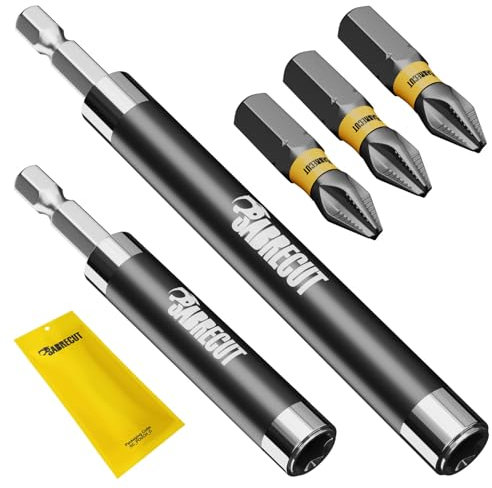 5 x SabreCut SCRSGK1 80mm and 120mm Magnetic Retractable Hex Head Screw Guide and 25mm PH2 Bits Set for Screw Bits Screwdrivers and Other Accessories