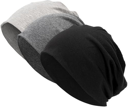 Zouwel Mütze Herren und Damen, 3 Stück Slouch Unisex Elastisch Weich Dünne Beanie, Beanie Mützen Caps für Damen Herren Jungen, Elastisch Laufmütze für Frühling Herbst und Winter, Chemo Kopfbedeckung