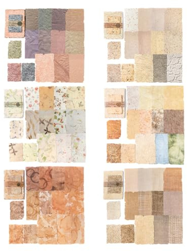 Carta per Scrapbooking, 168 Fogli Scrapbook Paper Speciale Mista Goffrata, Vintage Materiale Decorativo, Carte da Stampa Testurizzata per Diario Spazzatura Forniture per Diari DIY