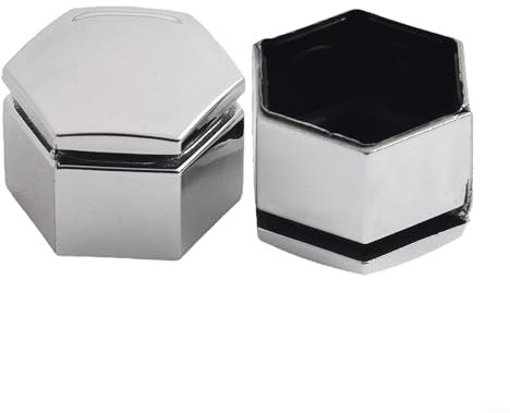 ZWEquipint 20 piezas de 22 mm cromadas para pernos de rueda de coche, tapa de tuerca hexagonal con herramienta de extracción, accesorios de protección de tuercas de llanta automática