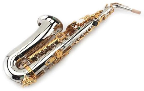Professionell Saxofon Professionell Ess altsaxofon Med Ljusa Silversniderier Överallt
