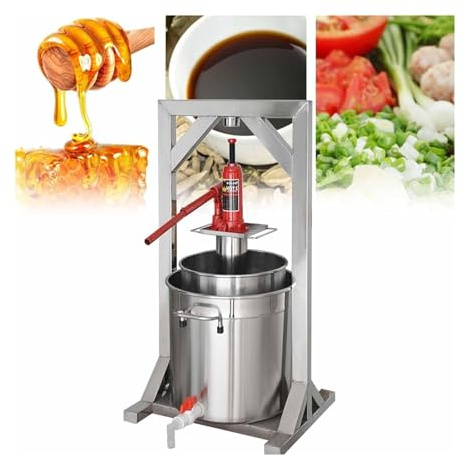 Exprimidor de frutas multifuncional comercial para alimentos uva/manzana Manual acero inoxidable con jugo vegetal y bayas hidráulicas, 12L