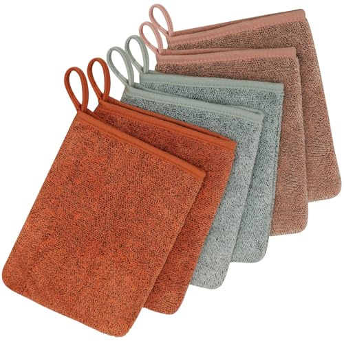 COZYMIRE Gant de Toilette Microfibre Coton pour Bebe et Enfant - Gants de Toilette Microfibre Serviette Visage Réutilisable 6 Pièces-001