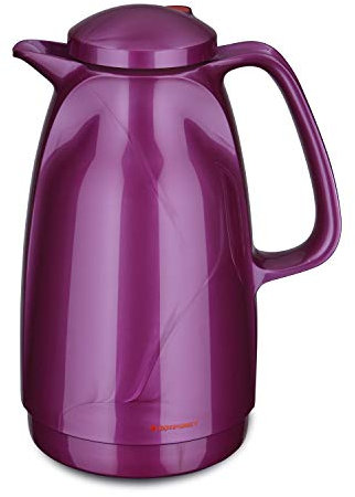 ROTPUNKT Isolierkanne 227 Bella 1,5 l | Zweifunktions-Drehverschluss | BPA-frei - gesundes Trinken | Made in Germany | Warm + Kalthaltung | Glaseinsatz (Shiny Grape)