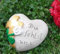 RADA Grabherz Herz Spruch - Du fehlst Uns - Grabschmuck Gartenherz Dekoherz Steinguss Kreuz Gold Farbe