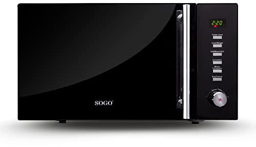 Sogo Microondas Combi Grill Digital 25L - Microondas con Grill y Horno de Convección 1950W - Microondas Digital con Funciones de Descongelado y Cocción Rápida - Microondas de Acero Inoxidable