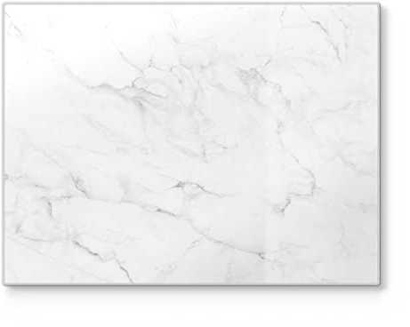 DEQORI Schneidebrett aus Glas | groß 40x30 cm | Motiv Marmorplatte im Detail | Design Schneideplatte für Küche | Frühstücksbrett antibakteriell & rutschfest | Glasplatte & Servierplatte