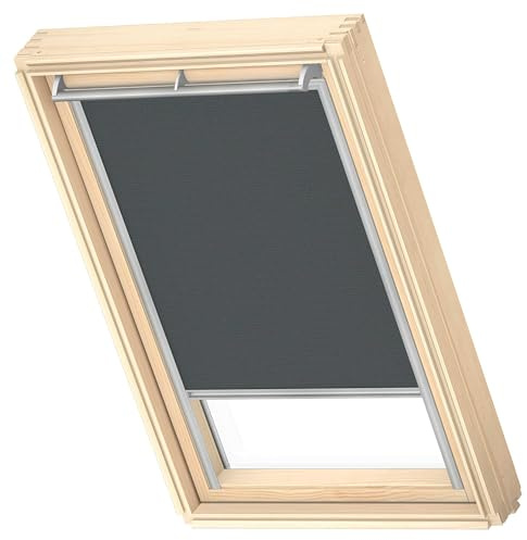 VELUX Original Nature Collection Dachfenster Verdunkelungsrollo, CK02, Cave, mit Grauer Führungsschiene