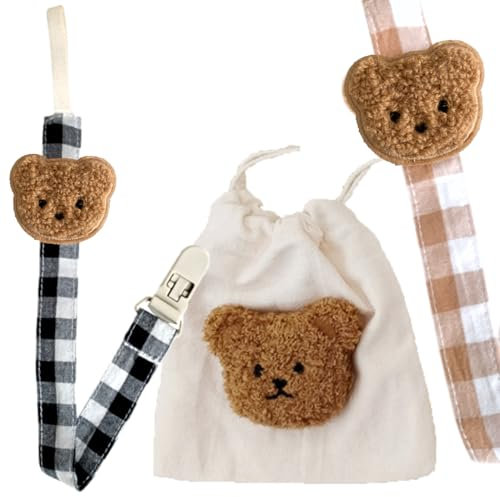 SUPER PACK De 2 Chupetero De Tela B&J® SIN PELIGRO DE ASFIXIA + Portachupete Bebé | 2x Cadena Chupete Bebé | Guarda Chupetes Bebé | 2x Sujeta Chupetes | Porta Chupetes Bebé | Chupeteros Bebé