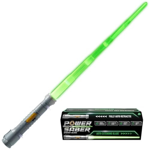 POWER SABER - Green, Sword for Children from 6 Years, Toy Sword in Green Colour, Automatic Extending and Extending