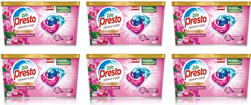 Bio Presto Power Caps Color, Detersivo Lavatrice Predosato In Capsule, 6 Confezioni Da 18 pezzi, totale Lavaggi 108