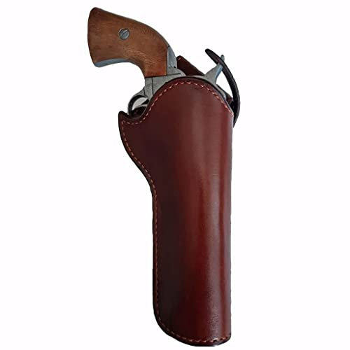 ANSNOW Läder Dolt Hölster, Naet Handtag Western Cowboy Style Revolver Justerbar Medeltida Pu Läder Vapenhölster Universal Revolver Hölster Retro Western Cowboy Nae Hållare