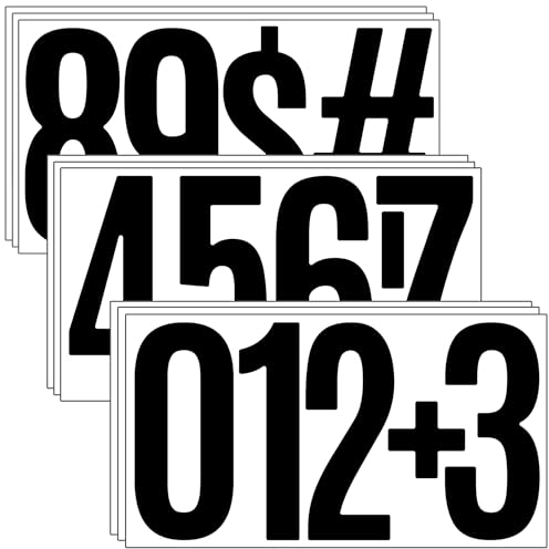 15 cm Groß Zahlen Aufkleber,9 Blätter Schwarz Klebezahlen Wetterfest Sticker,Large Number stickers,Selbstklebende Zahlen für Mülleimer,Hausnummer,Autos,Briefkasten,Adressnummer