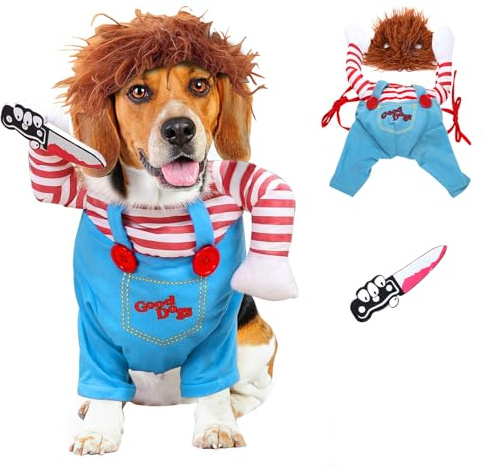 Disfraz Halloween Perro Pequeño, SilverChry Disfraz Halloween Perro, Ropa para Perros, para Fiesta de Cosplay para Mascotas (Small, Daga)