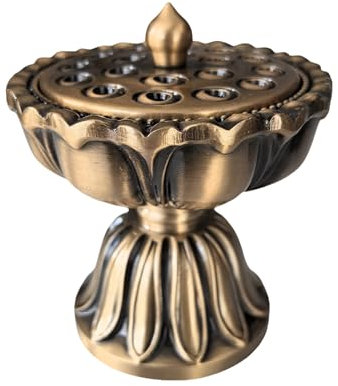 Wavedolphin® Porte Encens,Design Fleur de Lotus en Métal,Bruleur Encens pour Méditation,Yoga,Zen,Aromathérapie