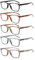 ZOECENT 5 Pack Lesebrille Blaulichtfilter Brille Damen Herren Computer Brillen Lesebrillen mit Federscharniere (5 Farbe Mischen-1, 4.00, x)