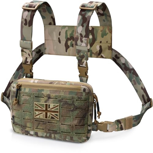 WYNEX Tactical Chest Rig Bag of Laser Cut Design, Molle Chest Pouch Utility Recon Kit Bags Tactical Chest Pack Bag
