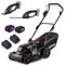Gomag Akku Rasenmäher RSM380BL + SHS200 XL-Set | 38cm Schnittbreite | für 450-500m2 | 25-75mm Schnitthöhe | Grasschere Schnittlänge 200mm / Schnittbreite 90mm | mit 2X 4Ah Akku & 2X Ladegerät