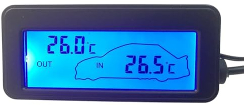 Digitales Autotemperaturmessgerät – 12-V-Armaturenbrett-Thermometer Mit LCD-Bildschirm | Externes Sensorüberwachungsgerät Für Pkw, Lkw Und Wohnmobile