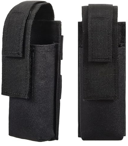 JYNXOR Housse de Lampe de Poche Tactique,Porte Lampe Tactique Nylon Noir pour Chasse, Pochette, Support de Poche,Équipement de Qualité Supérieure pour Chasse Camping Randonnée en Plein Air