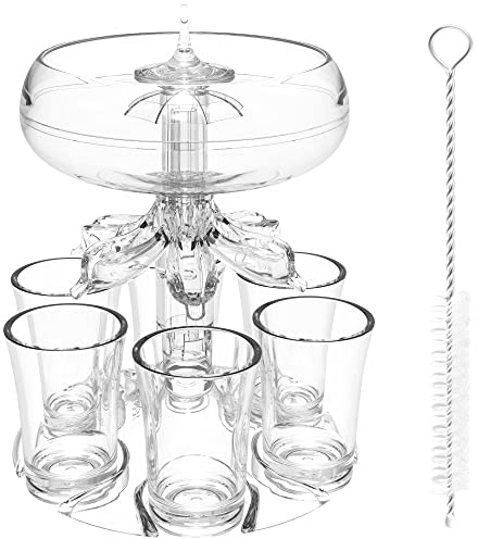Schnapsglasspender mit 6 Schnapsgläsern – Acryl-Flüssigkeitstrennhalter für Partytrinken und Geschenke