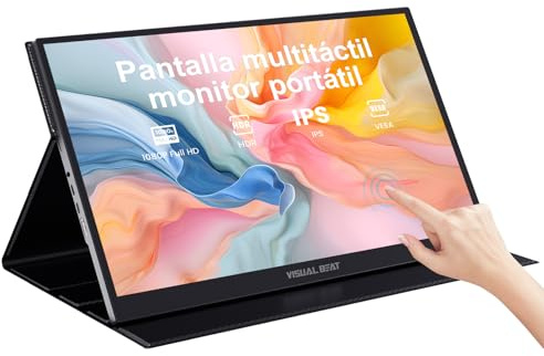 Monitor Portátil Táctil de 17,3, Pantalla IPS 1080P, USB-C y HDMI Plug & Play, con Soporte VESA, Funda Protectora y Altavoces Duales, Pantalla Externa para Portátil, PC, Teléfono y Consolas de Videoj