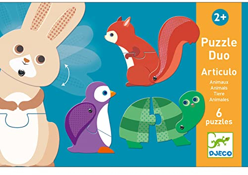 DJECO Puzzle Duo Artikel Tiere (38175), bunt