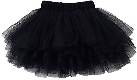 Colorful Childhood Baby Girls Tutu Skirt Toddler 6 Layered Tulle Tutus 1-8T Black Size 7-8T