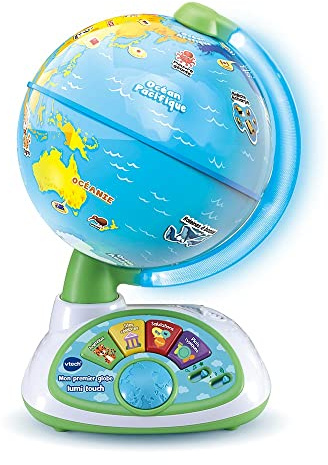 VTech - My Premier Globe Lumi Touch, Globo Interattivo Luminoso, Globo Terrestre per Bambino, Senza Schermo - 3/6 anni - Versione FR