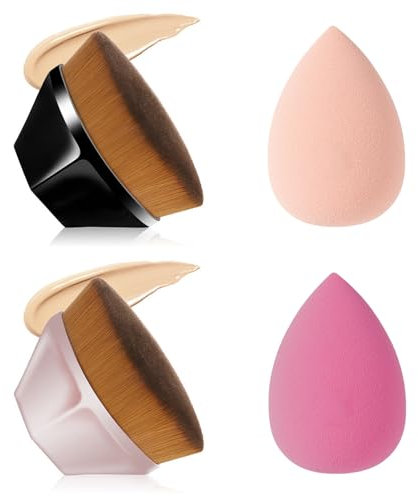 Thoquene 4 Stück Foundation Pinsel Brush, Soft Touch Grundierungspinsel Make up