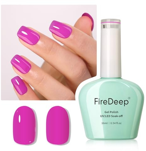 Firedeep 16ml Smalto Per Unghie Gel, Colore Viola Intenso Pastello, Smalto Uv Led Per Unghie Primavera Estate Manicure Salone Fai Da Te A Casa 1pcs