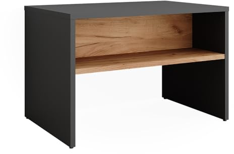 Vicco Banco para Zapatos Orlando, Antracita/Roble Dorado, 60 x 60 cm, para Guardar Zapatos y como Asiento