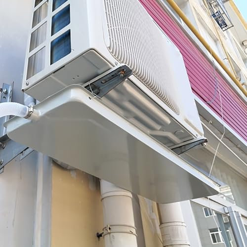 Bandeja de Goteo Para Aire Acondicionado, Bandeja de Drenaje de Hierro Galvanizado, Accesorio para Sistemas de Aire Acondicionado Split de Exterior con Bomba de Calor(81x24cm/32x9in)