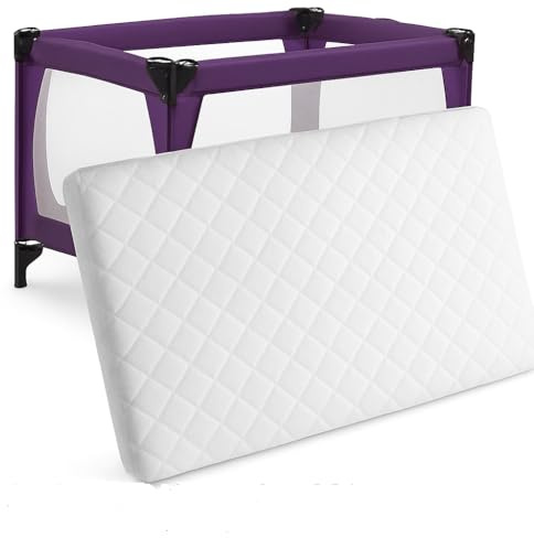 Premium Baby Travel Cot Mattress 95x65x5cm – Quilted & Breathable Foam | Fits Graco, Redkite & Mamas & Papas | Removable Washable Cover, Hypoallergenic Baby-Safe Comfort