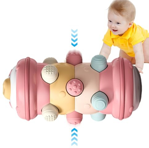 Giocattoli per gattonare per bambini, giocattoli per gattonare per principianti - Giocattolo con rullo per centro giochi in movimento interattivo sensoriale,Apprendimento del colore Sviluppo delle