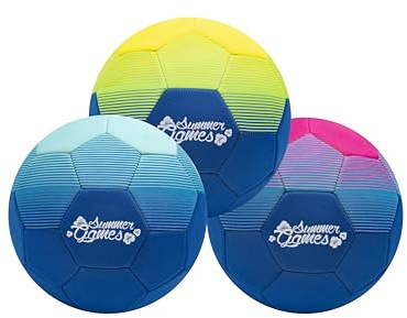 SUMMER GAMES Neopren Fußball wasserfest Ø 21 cm, Größe 5, Bunt, Leicht - Farbauswahl Nicht möglich