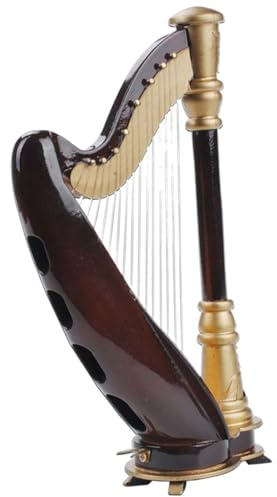 Modello In Miniatura Di Arpa – Costruzione In Filo Di Rame In Resina 8,5x14 Cm, Elegante Di Strumento Musicale, Ornamento Per La Decorazione Della Casa, Figura Da Esposizione Su Scrivania | De
