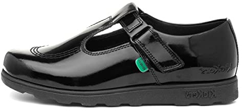 Kickers Girl's Fragma T-Bar School Shoes | Elegant T-Bar Style | Everyday Comfort Fit, Cushioned for All-Day Wear, Black, 2.5 UK Child
