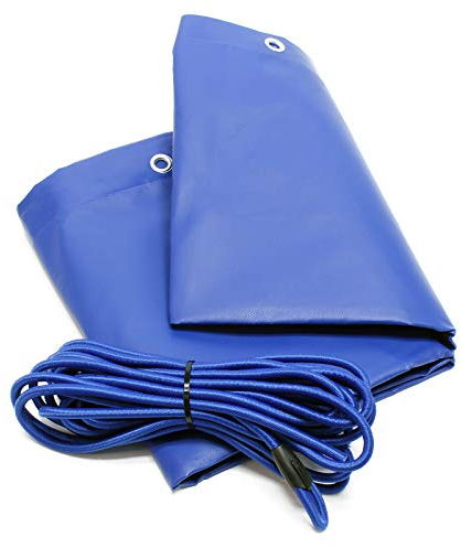 Wiltec Anhängerplane Flachplane inkl. Planenseil 257,5 x 134,5 x 5 cm, wasserfeste und Winddichte Schutzplane, Abdeckplane aus PVC