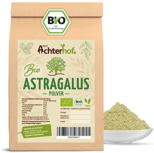 Astragaluswurzel Pulver Bio | 500g | Tragant-Wurzel-Pulver | 100% naturrein ohne Zusätze | Tragacantha Membranaceus Wurzelpulver | vom Achterhof