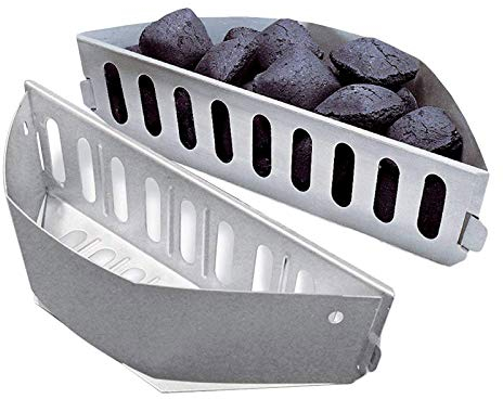 WELL GRILL 7403 Char-Basket Charcoal Briquet Holders for Weber One Touch, Master Touch and All Other 47, 57 and 67 CM Kettle Grills, Direct and Indirect Heat (Set of 2)