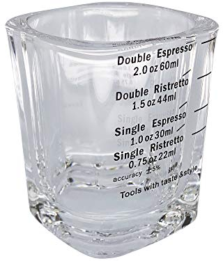 scarlet espresso Verre à shot « scala perfetta » - 60 ml - Carré - Avec graduation noire - Pour mesurer les spécialités d'expresso