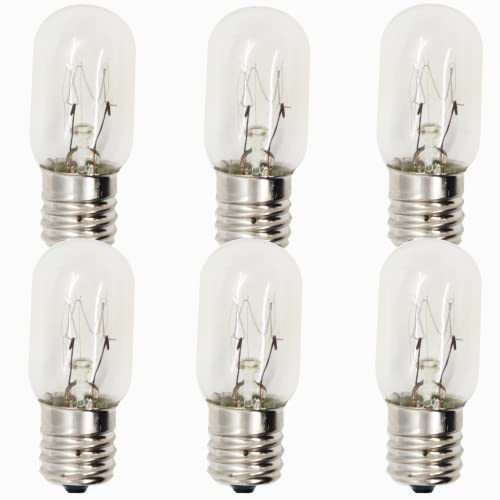 Upgraded 10692 Microwave Bulb 110-130V Wide Voltage T7 E17 25W Compatible with GE Appliance Bulb Excellent Quality-1 Year QA (6pack)