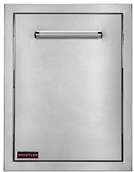WHISTLER Stainless Steel Outdoor Kitchen Drawer with Double Trash Cans,BBQ Island Cabinet Storage Drawer Trash Bins, L 16.5 x W 22 x H 22