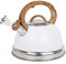 Belle Vous Tetera Blanca 3L de Inducción con Silbato - Hervidor de Agua Silbante Vintage para Cocina de Gas o Induccion Vitroceramica Cocina o Camping - para Te Café e Infusiones