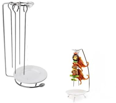 Ahhzyys Spiedino Gancio Spiedo Stand Barbecue Rack Griglia Supporto Verticale Porta Spiedo Spiedini Spiedo Barbecue Appeso Cremagliera Accessori per Barbecue