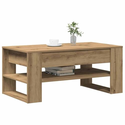vidaXL Table Basse Chêne Artisanal 102 x 55 x 45 cm Bois d'ingénierie, Table Basse Moderne, Meuble en Bois résistant, Accent Minimaliste, élégante et Basse