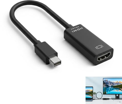 Rqkagf Mini DisplayPort HDMI 4K 30Hz adapter, Mini DP till HDMI DisplayPort till HDMI-omvandlare, för Thunderbolt-adapter, TV-skärm, projektor, kompatibel med MacBook Air Pro Surface Pro